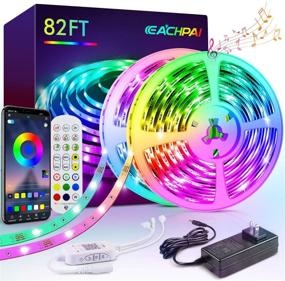 img 4 attached to 🌈 EACHPAI 82ft/25m Smart LED Strip Lights: Sync with Music, Color Changing RGB Light Strip with Bluetooth Control – Perfect for Bedroom, Home Decoration, Party, Festival