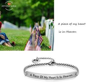 img 2 attached to 🌟 Myospark Memorial Bracelet: A Piece of My Heart is in Heaven - Hand Stamped Gift for Loss
