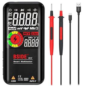 img 4 attached to 🔧 BSIDE Digital Multimeter with Color LCD Display, 9999 Counts, Voltmeter, Rechargeable Battery, Smart Mode, Capacitance, Ohm, Hz, Diode, Duty Cycle, Live Check, Voltage Tester - Black