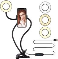 varipowder selfie ring light with cell phone holder stand: flexible arms, clip-on led ring light for youtube, live stream, makeup - compatible with android/iphone logo