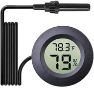 🌡️ meggsi mini digital hygrometer thermometer gauge with probe - indoor outdoor temperature humidity meter for greenhouse incubator reptile terrarium humidor - 1.5m cable - fahrenheit (℉)/celsius(℃) logo