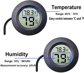 img 2 attached to 🌡️ MEGGSI Mini Digital Hygrometer Thermometer Gauge with Probe - Indoor Outdoor Temperature Humidity Meter for Greenhouse Incubator Reptile Terrarium Humidor - 1.5m Cable - Fahrenheit (℉)/Celsius(℃)