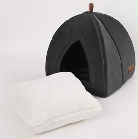 img 3 attached to 🐱 Bedsure Cat Bed for Indoor Cats and Small Dogs - 2-in-1 Cat Tent, Kitten Bed, Cat Hut with Washable Cushion - Outdoor Dog Tent Bed Included