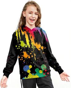 img 1 attached to Linnhoy Colorful Hoodies Crewneck Sweatshirt Outdoor Recreation for Hiking & Outdoor Recreation Clothing