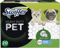 efficiently tackle pet hair and odor with swiffer heavy duty pet dry sweeping cloth refills, 20-count logo