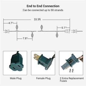img 1 attached to 🎄 Dewenwils C9 LED Christmas String Lights: 33.3ft Waterproof Multi-Color Outdoor Decoration for Patio, Deck, Tree - UL Listed