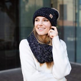 img 2 attached to ❄️ Stay Cozy and Stylish with our Winter Knit Pom Beanie Hat Scarf Set for Women - Cute, Soft, and Warm Infinity Scarves!