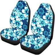 gostong white and blue hibiscus print car seat cover front seats only women polyester vehicle seat protector cars mat covers logo