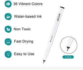 img 3 attached to 🖌️ AOOIIN 36 Colors Fine Point Pens Set for Cricut Maker/Explore Air 2 - 0.4 Tip Ultimate Set for Writing, Note Taking, Journaling, Coloring, Drawing - Compatible with Cricut Cutting Machines