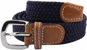 img 2 attached to 👗 Moonsix Women's Elastic Stretch Braided Belts, PU Leather Woven Webbing Belt