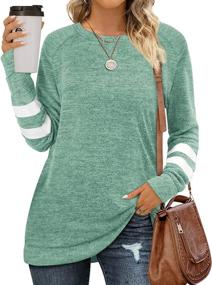 img 3 attached to Color Block Sweaters for Women: Geifa Crewneck Sweatshirts with Long Sleeve Tunic Tops