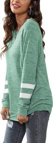 img 2 attached to Color Block Sweaters for Women: Geifa Crewneck Sweatshirts with Long Sleeve Tunic Tops