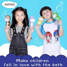 img 2 attached to 🛀 KAIYING Children's Handheld Shower Head: Cartoon Water Flow Spray for Fun Bath Time - Includes Showerhead, Hose, and Diverter