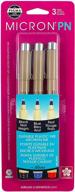 sakura black, blue, and red pigma micron pn pens, 3-pack - 0.45mm tip size logo