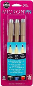 img 4 attached to Sakura Black, Blue, and Red Pigma Micron PN Pens, 3-Pack - 0.45mm Tip Size