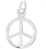 🌟 sleek and stylish charm: 10mm sterling silver peace sign logo