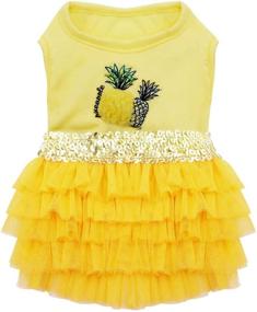 img 4 attached to Kyeese Pineapple Yellow Dresses Sequins Cats