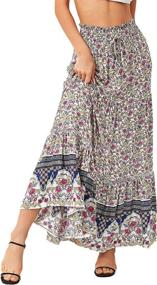 img 2 attached to Durio Skirts Summer Elastic Printed Women's Clothing