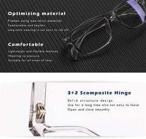 img 1 attached to 👓 2-Pack Classic Rectangle Blue Light Blocking Glasses for Men and Women - Lightweight Eyeglass Frames