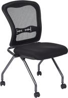 🪑 2-pack office star deluxe folding chair with casters, titanium finish - progrid back, breathable freeflex coal seat, armless logo