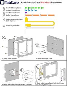 img 2 attached to Безопасный и прочный акриловый корпус TABcare Anti-Theft VESA для Apple iPad Mini 1/2/3 с бесплатным комплектом для монтажа на стену и зарядным кабелем под углом 90 градусов (8" белый)