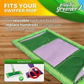 img 3 attached to 🛁 Swiffer Sweeper Compatible Microfiber Mop Pads: Reusable Wet and Dry Refills (2 Count) by Easily Greener