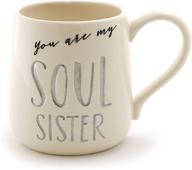 👭 enesco our name is mud “soul sister” stoneware coffee mug - gray, engraved, 1 count (pack of 1) logo