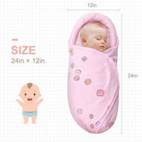 img 3 attached to 👶 Knirose Combed Cotton Newborn Swaddle Blanket & Unisex Infant Wrap with Head-Protecting & Head-Supporting Feature (Button, Pink, 0-3 Months)