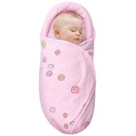 👶 knirose combed cotton newborn swaddle blanket & unisex infant wrap with head-protecting & head-supporting feature (button, pink, 0-3 months) logo