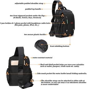 img 1 attached to 🎒 Sling Chest Shoulder Backpacks for Optimal Comfort and Style