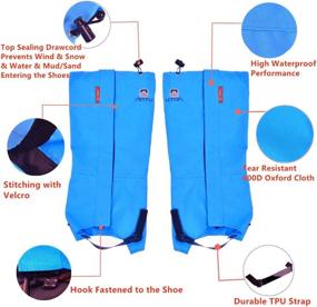 img 1 attached to 🏔️ Winis Snow Gaiters: Waterproof Leg Gaiters for Hiking, Camping, and Mountain Climbing - Oxford Fabric, Dustproof, Antiwater - Breathable, Anti-bite, High Gaiters, Leg Protection Guard Boot Guardian (1 Pair)