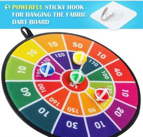 img 1 attached to BAODLON Kids Dart Board Game Set - 14 Inches Safe Dart Board for Kids with 12 Sticky Balls - Colorful Box Included - Fun Darts Board Game Gift Toy for 3-12 Year Old Boys and Girls