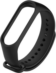 img 3 attached to 📿 MIPHEE 2-Pack Black Silicone Bands: Perfect Replacement Strap for Mi Band 4/3 Xiaomi Smartwatch