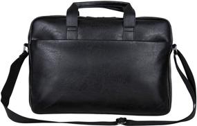 img 4 attached to 💼 Kenneth Cole Reaction Modern Dilemma Faux Leather Laptop & Tablet Business Case Bag, Black - Style #2, 15.6" Screen Size, One Size