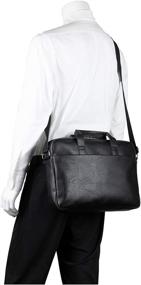 img 2 attached to 💼 Kenneth Cole Reaction Modern Dilemma Faux Leather Laptop & Tablet Business Case Bag, Black - Style #2, 15.6" Screen Size, One Size