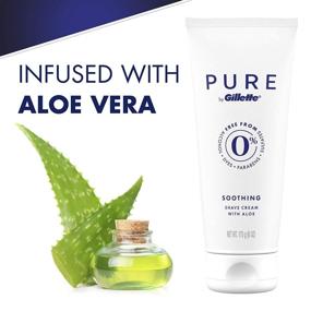 img 3 attached to Gillette PURE Soothing Shaving Cream with Aloe: Pack of 3, 6oz each - Ultimate Soothing Care for a Close Shave!