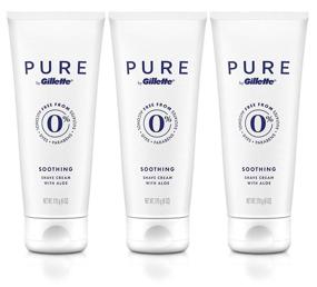 img 4 attached to Gillette PURE Soothing Shaving Cream with Aloe: Pack of 3, 6oz each - Ultimate Soothing Care for a Close Shave!