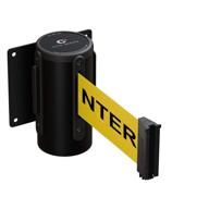 ccw series wmb-125 fixed wall mount retractable belt barrier 11 foot with black steel case (yellow&#34 logo