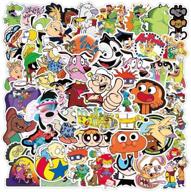 adorable 90s cartoon stickers set of 50 – anime waterproof decals for water bottles, laptop, phone, skateboard – fun vinyl stickers for kids and teens logo