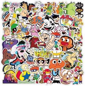 img 4 attached to Adorable 90s Cartoon Stickers Set of 50 – Anime Waterproof Decals for Water Bottles, Laptop, Phone, Skateboard – Fun Vinyl Stickers for Kids and Teens