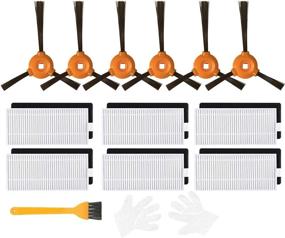 img 4 attached to JJ Neumann Replacement Parts (New Version) - Compatible with EcoVacs Deebot 500, 600, 601, 711, N79W, N79W Plus - Kit DO3GKTA: 6 Brushes and 6 Filters