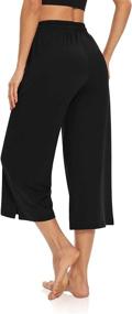 img 1 attached to 👖 Comfortable and Trendy DIBAOLONG Women's Wide Leg Yoga Capri Pants: Stylish Lounge and Pajama Capris with Pockets