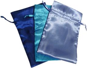 img 1 attached to 🎴 Bundle of 3 Tarot Bags: Royal Blue, French Blue, and Turquoise - 5" X 8" Each, made of Blue Passion Colored Satin