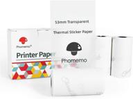 📝 phomemo m02/m02 pro/m02s/m03 transparent sticker paper - black on transparent for planner, study notes, home use - pack of 3 rolls logo