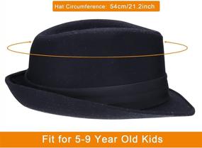 img 1 attached to 🎩 Stylish Kids Short Black Trilby Fedora: Perfect Accessories for Boys!