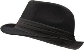 img 4 attached to 🎩 Stylish Kids Short Black Trilby Fedora: Perfect Accessories for Boys!