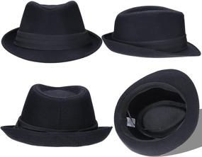 img 2 attached to 🎩 Stylish Kids Short Black Trilby Fedora: Perfect Accessories for Boys!