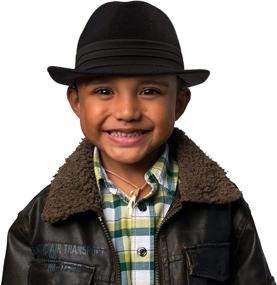 img 3 attached to 🎩 Stylish Kids Short Black Trilby Fedora: Perfect Accessories for Boys!