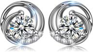 👼 angel nina s925 sterling silver cubic zirconia stud earrings for her – hypoallergenic, gift box included logo