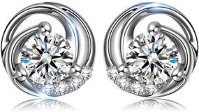 img 4 attached to 👼 ANGEL NINA S925 Sterling Silver Cubic Zirconia Stud Earrings for Her – Hypoallergenic, Gift Box Included